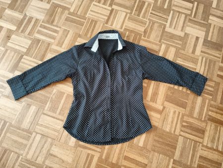 Marisa Damen Hemd Gr 36 schwarz/grau Polka Dots Bluse