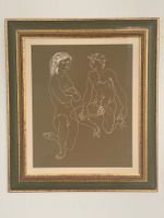 Hans Erni, orig. Litho „Faun und Bacchantin III“von 1958