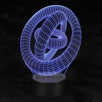 3D Lampe Hologramm Ringe m.Fernbedienung