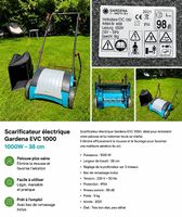Scarificateur électrique Gardena EVC 1000  Très bon état