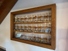 Vitrine für Hard Rock Café Shot Gläser Eiche Massiv
