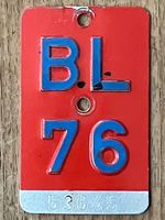 BL 76 - VELONUMMER - FAHRRADSCHILD BL 76 - PLAQUE DE VELO