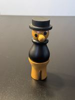 Holzfigur Mann mit Hut & beweglichem Körper 15cm 👍