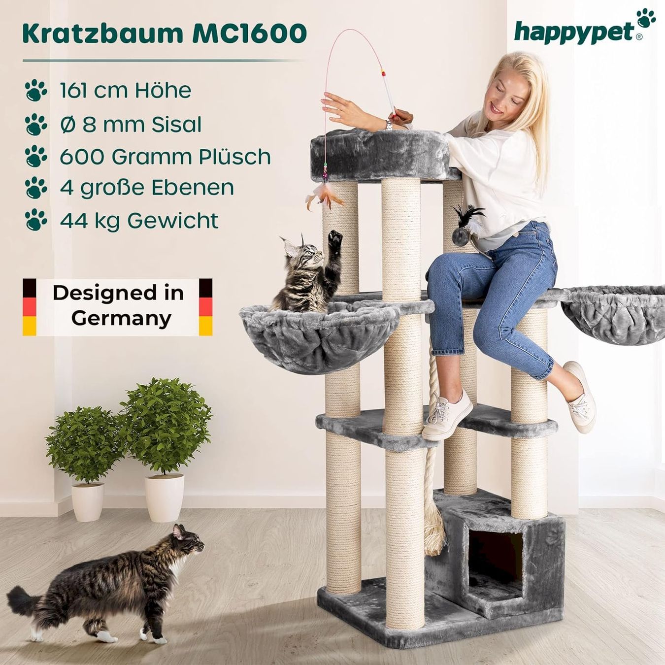 Tiragraffi: HAPPYPET Oscar Premium Kratzbaum 161cm – Nuovo e nell'imballaggio originale da Bottighofen venduto da zaap 1