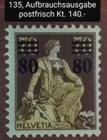 MA181) 135, Sitzende Helvetia, postfrisch Kt. 140.-
