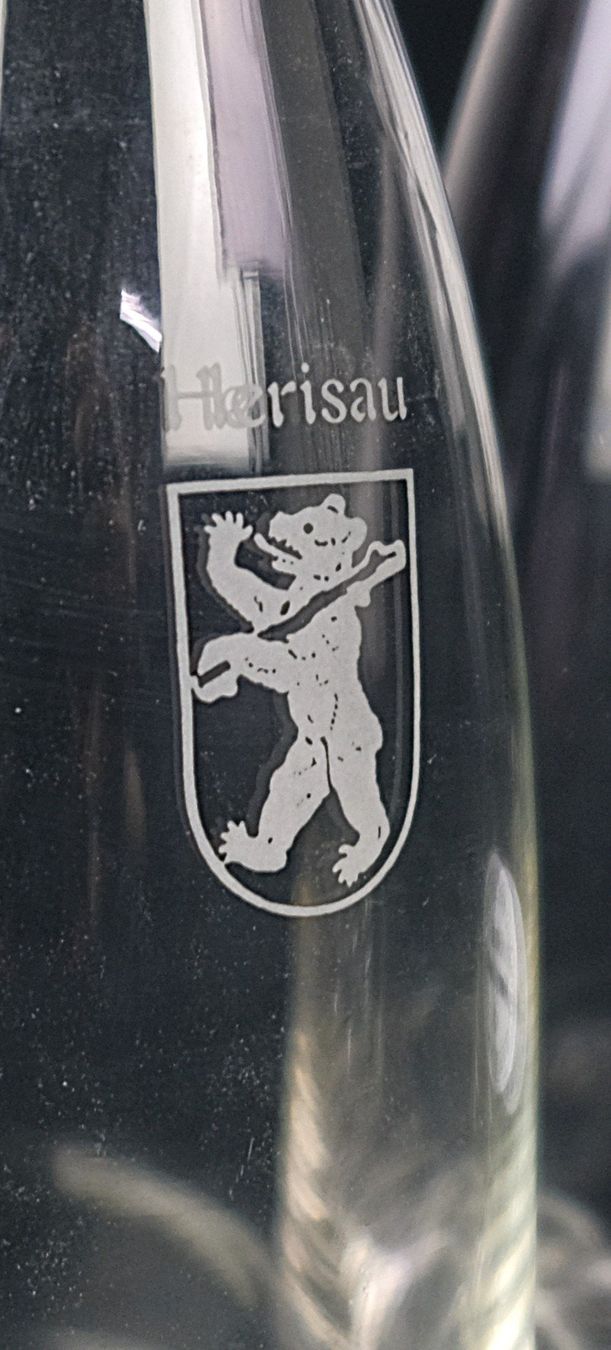 Glasi Hergiswil Caraffe: 4x Glas Karaffen, Krug, Flasche – Usato da Volketswil venduto da brockipfannenstil 3