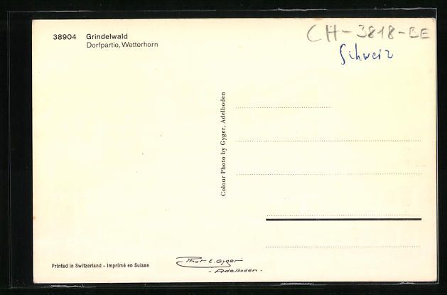 Cartoline postali: Grindelwald, Strassenpartie mit Wetterho – Usato da Berlin venduto da bartko-reher 1