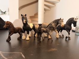 Schleich Pferde Set 5 Figuren diverse Rassen bespielt