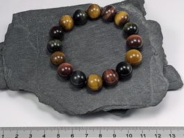 Gemischtes Tigerauge Armband 12mm Tiger,Rotes und Falkenauge