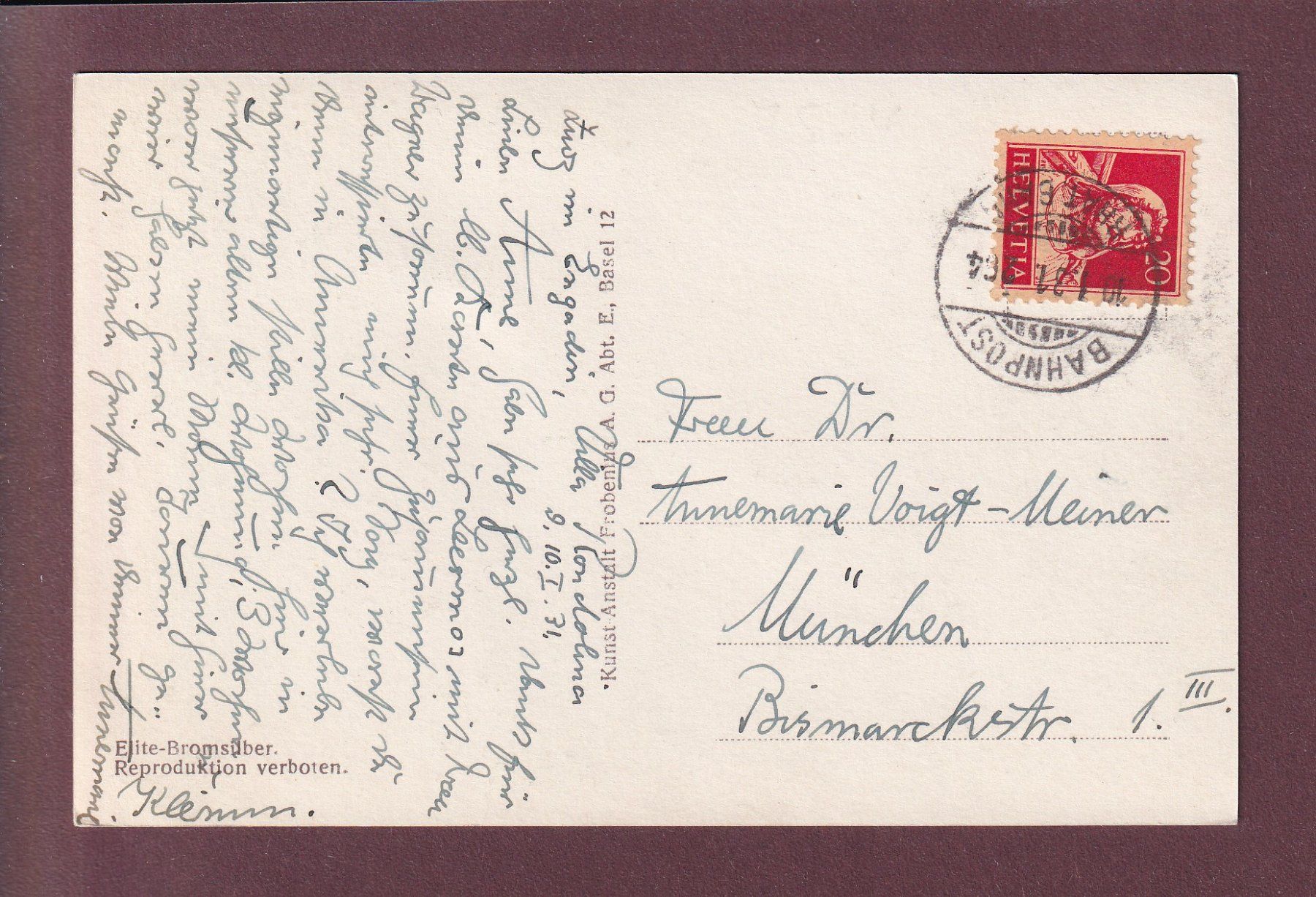 Cartoline postali: ZUOZ - Piz Belvair - 1931 – Usato da Pully venduto da nicecards 1