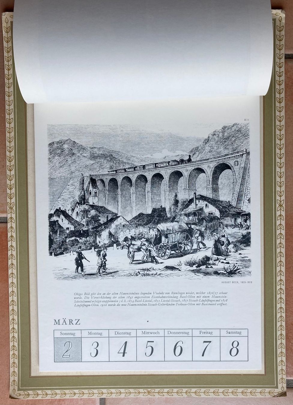 Calendari: Calendrier 100 Jahre Schweizer Eisenbahnen 1947 – Usato da Versoix venduto da Decapod 9