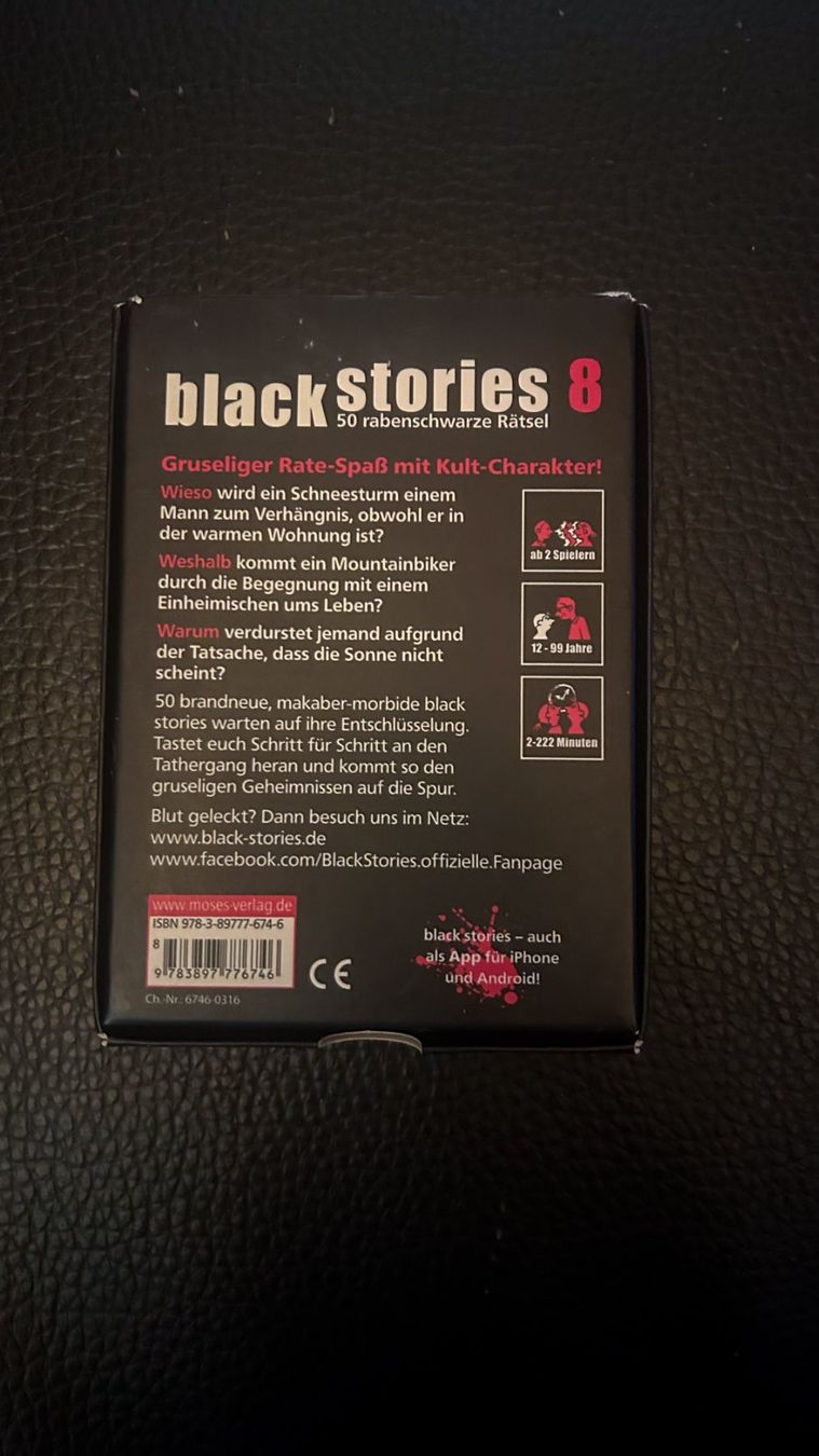 Giochi: Black Stories 8 – Usato da Oberurnen venduto da carinalobnig 1