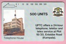 Telefonkarte Uganda, System Tamura, 500 Units