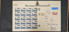 1926 Ganzer Bogen mit Stecherzeichen auf Brief, SBK 1926.3B