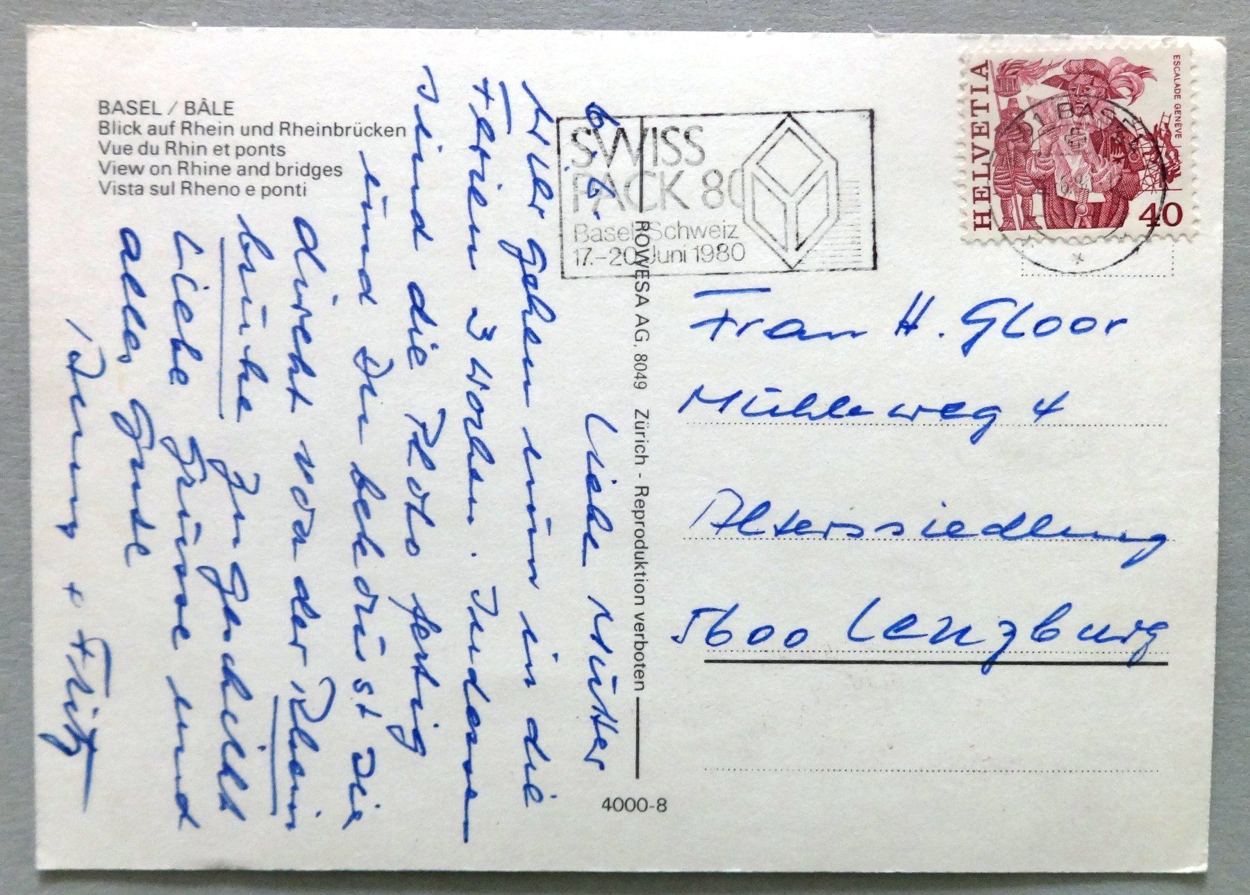 Cartes postales: Basel - Blick auf Rhein und Rheinbrücken – D'occasion à Fétigny par Billy2miny 1