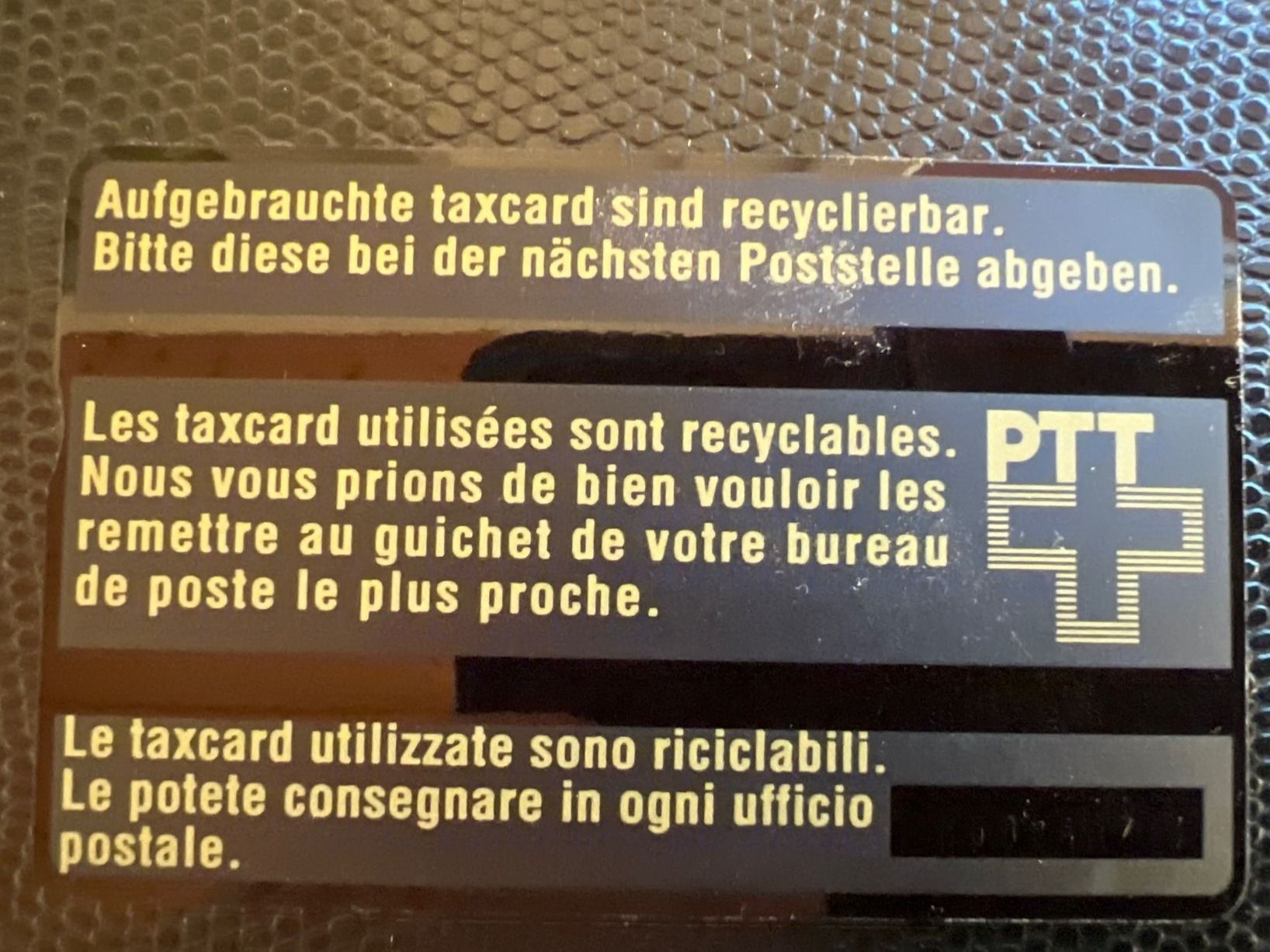 Schede telefoniche: Taxcard PTT – Usato da Widnau venduto da Brusi9 1