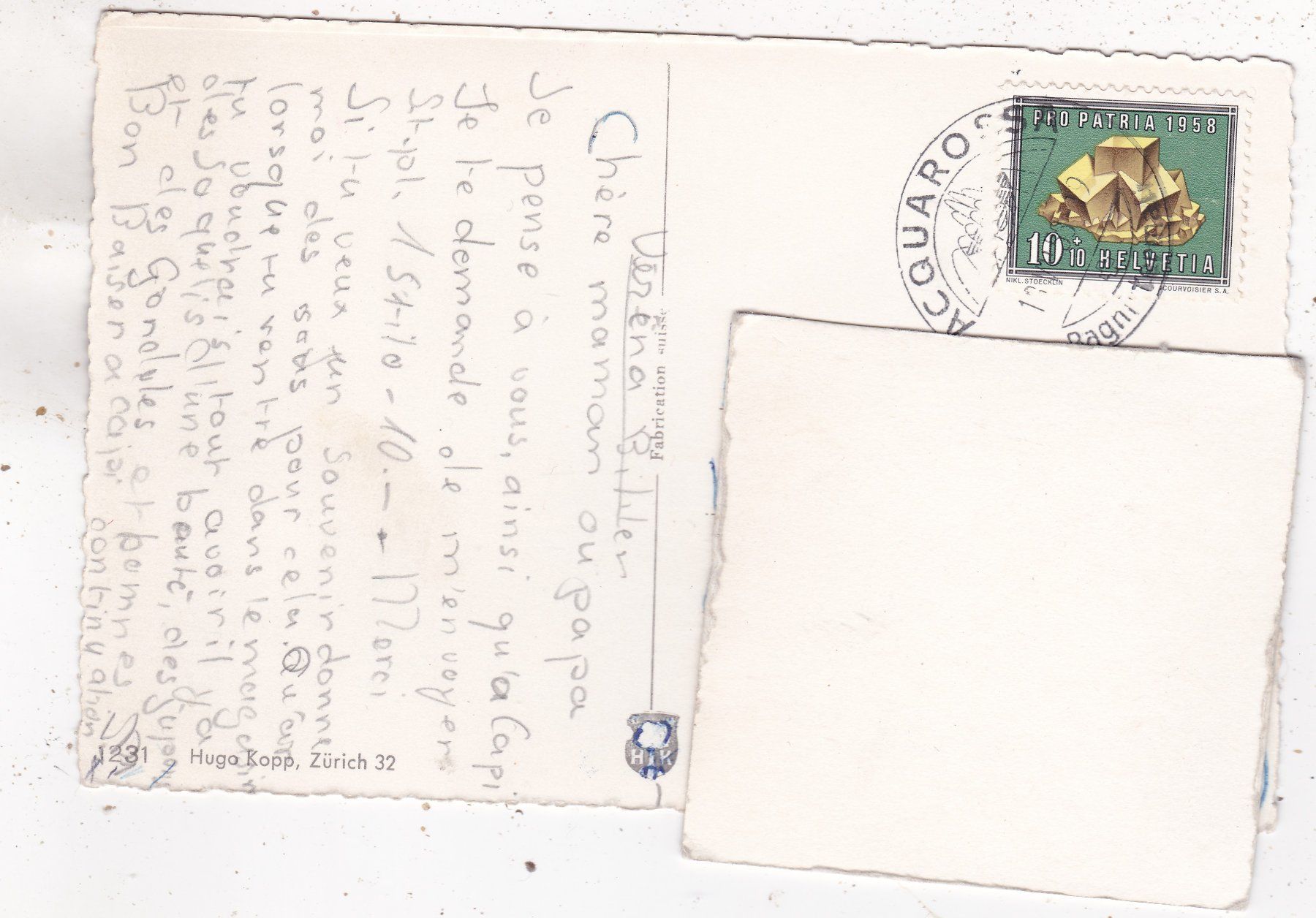 Ansichtskarten: Acquarossa con Pizzo Molare 1958 – Gebraucht aus Herisau von Lisegrat2008 1