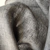 Ital. Designer Leinen Stoff gewoben 1.50x1.50m grigio mel
