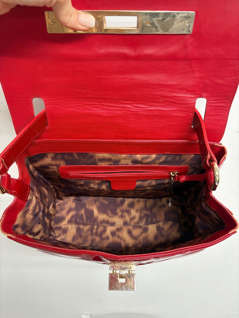 Stuart Weitzman Borse da donna: Stuart Weitzman Handtasche rot Lackleder Tasche – Usato da Regensdorf venduto da secondchancefashion 7