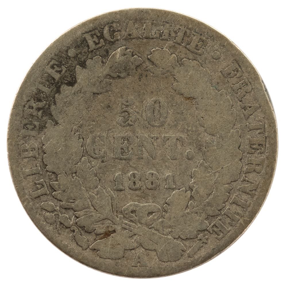 Tutti le monete: Frankreich 1881 50 Centimes Silber – Nuovo e nell'imballaggio originale da Rotkreuz venduto da num_6343
