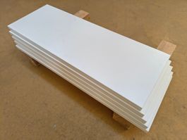 Spanplatte weiss beschichtet 19 mm, 70 x 25,5 cm, 5 Stück
