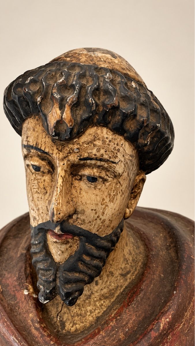 Sculture & Statue: Antiker Heiliger oder Franziskanermönch aus polychromem Holz – Usato da Locarno venduto da Osvaldo61 6