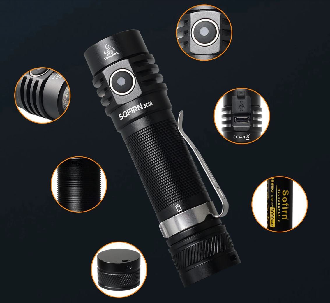 Lampade: Sofirn SC18, EDC LED mit 18650-er Akku und USB – Nuovo e nell'imballaggio originale da Arbon venduto da Helmuth 2