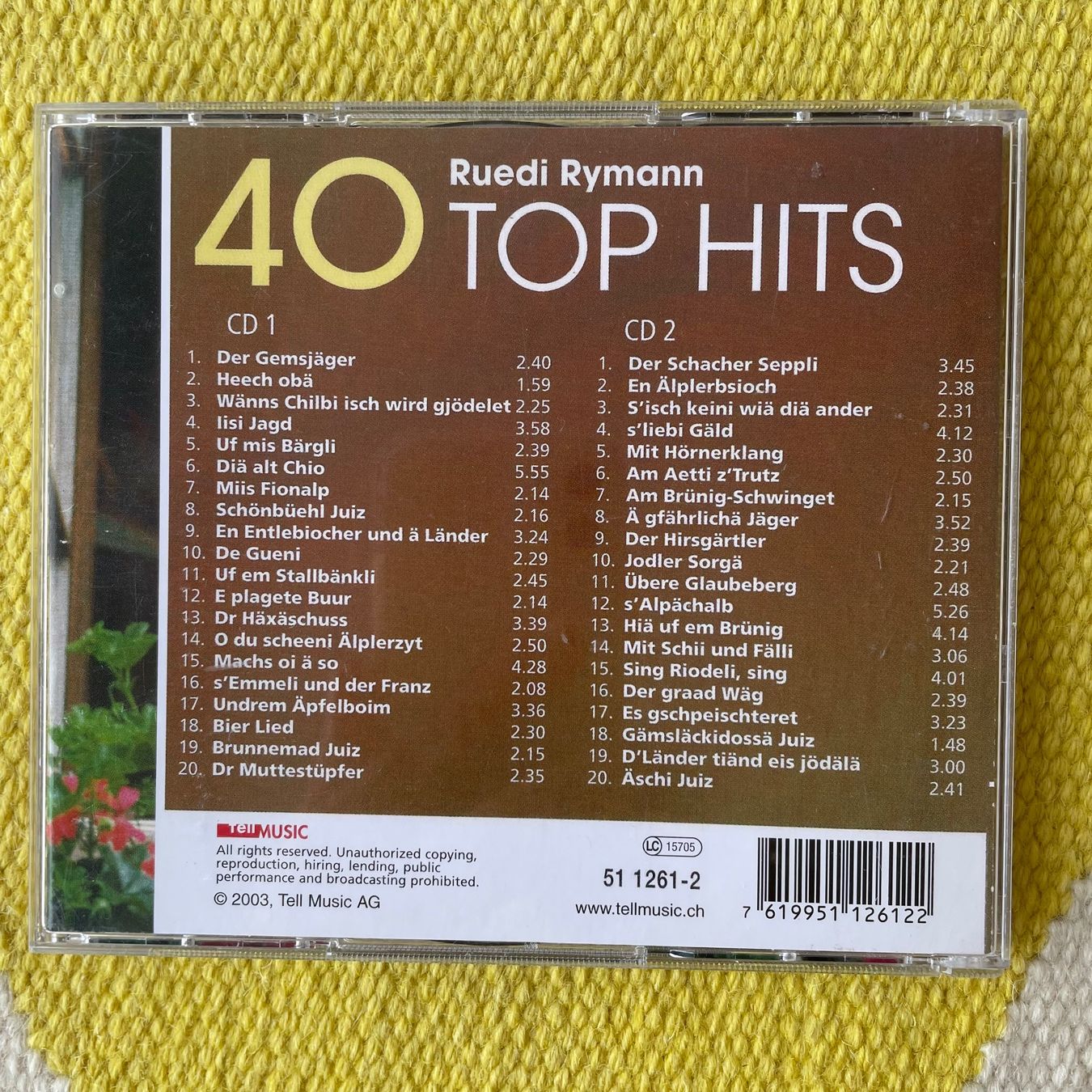 CDs: RUEDI RYMANN-2CD 40TOP HITS – Gebraucht aus Rorschacherberg von CD-Roli 1