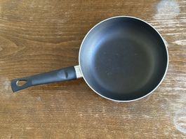Bratpfanne beschichtet schwarz gebrauchter Zustand
