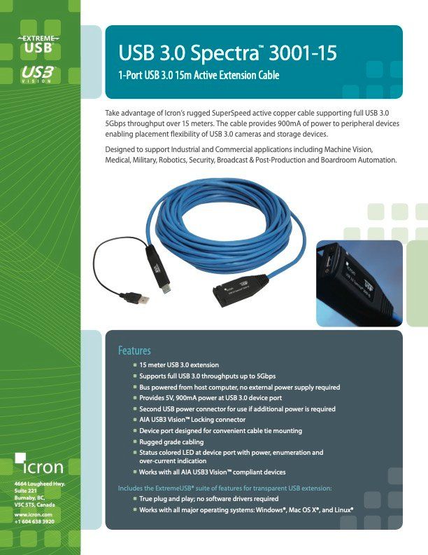 Kabel: SPECTRA 15m Active USB3.0 Extension – Gebraucht aus Zürich von mantis_tech 1