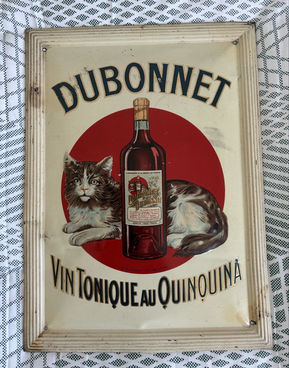 Grafiken & Lithographien: Plaque Lithographiée Authentique DUBONNET "Au Chat" – Gebraucht aus Conthey von Cathlouz 3