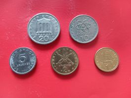 Griechenland ( Drachmen ) Münzsatz/verschiedene Jahrgänge ss