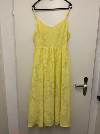 Kleid Sommer gelb Blumenmuster Grösse 38