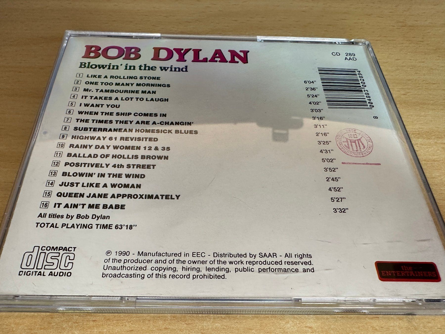 CD: Bob Dylan – Blowin' In The Wind – Usato da Rikon im Tösstal venduto da Alpenmutz 1