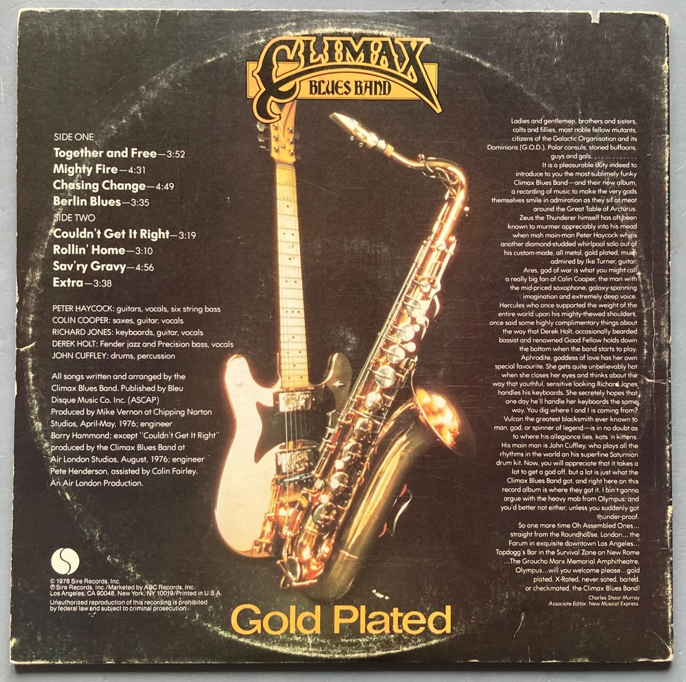 Schallplatten: CLIMAX BLUES BAND - GOLD PLATED – Gebraucht aus Poliez-Pittet von Newtown-Records 1