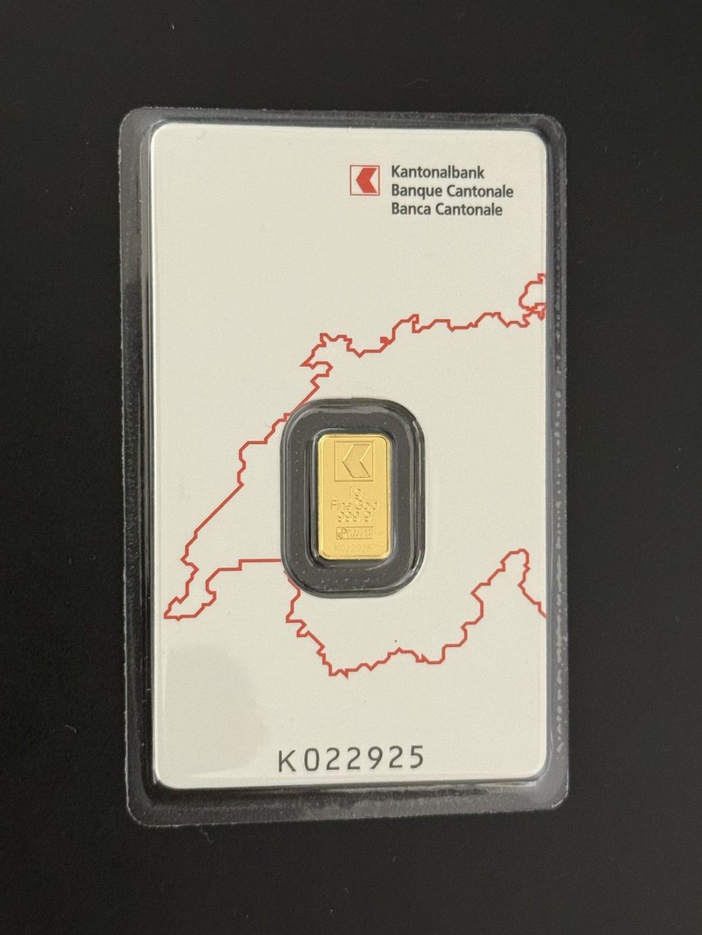 Edelmetalle: Goldbarren 1g Kantonal Bank – Neu und originalverpackt aus Untersiggenthal von byiggy
