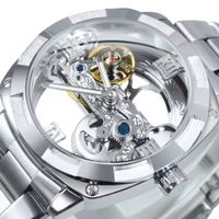 Edle Skelett Automatik Uhr Armbanduhr Herrenuhr Stahlband