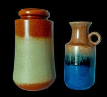 Scheurich 549-21cm Ü-Keramik 1756/18 cm vase 2x vintage 60s