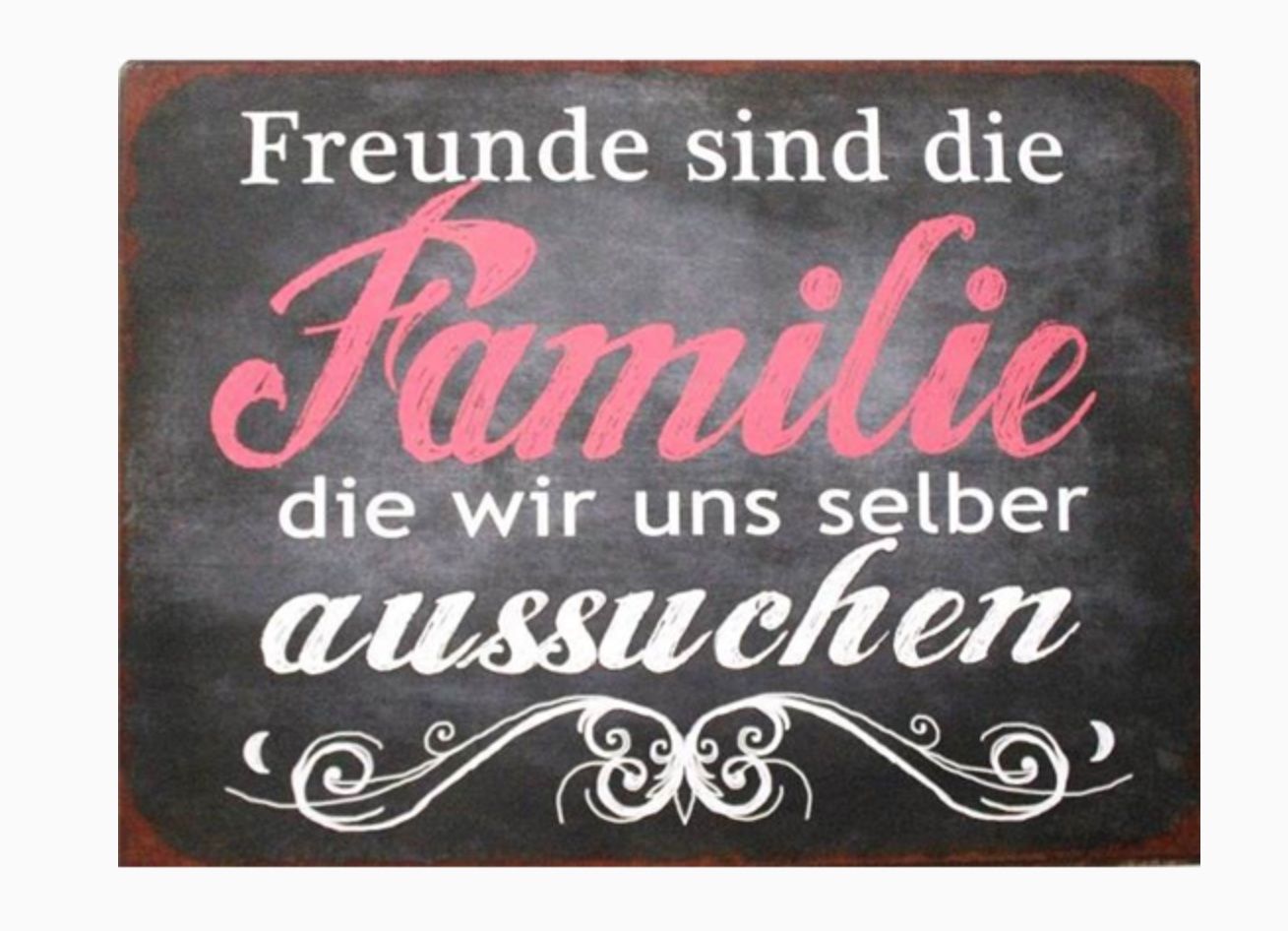 Insegne: Blechschild Familie Freunde – Nuovo e nell'imballaggio originale da Aarwangen venduto da to-hirschi