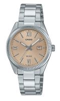 ⌚Damenuhr ®CASIO Analog Edelstahl Peach 30mm Datum 5 ATM NEU