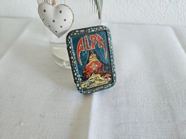 Alte Alpa Veloflickzeug-Büchse "Die gute Schweizer Marke"