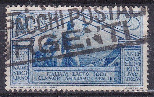 Tous les timbres: Timbre Poste Italie 1933, Légende. Obl. – D'occasion à Blonay par Leglaude_01