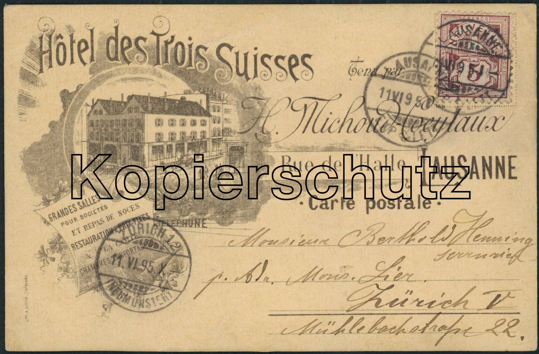 Cartoline postali: VDL Lausanne - Litho – Usato da Schindellegi venduto da leecollect