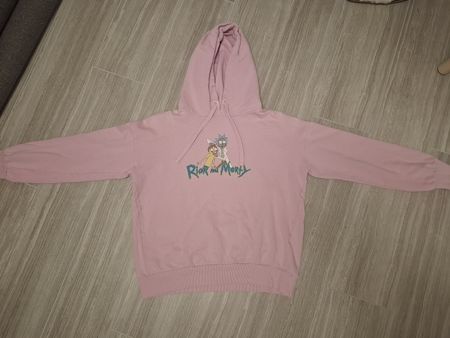 pull à capuche rose Rick & Morty taille S