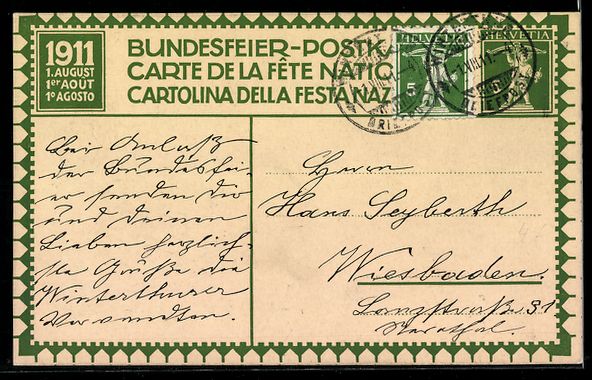 Cartes postales: Schweizer Bundesfeier 1911, Schlachtszen – D'occasion à Berlin par bartko-reher 1