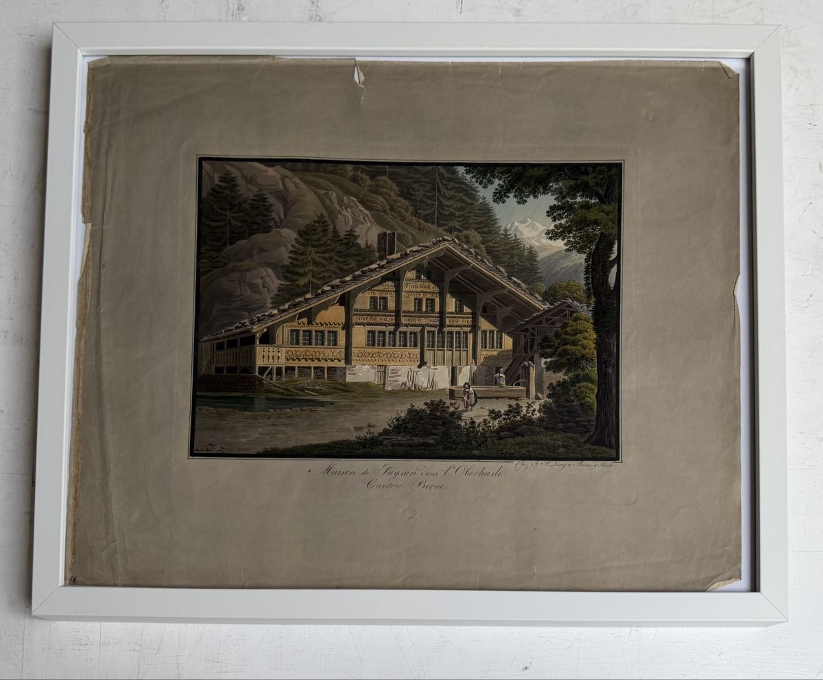 Gravures: Aquatinte chalet Bernois 1820 – D'occasion à Choulex par collectart 1