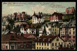 AK Lithographie. St. Gallen, Partie am Rosenberg, Christuski