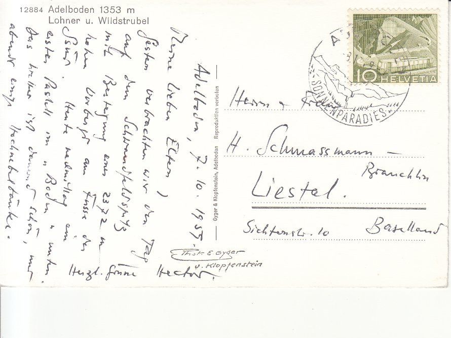 Ansichtskarten: Adelboden 1959 – Gebraucht aus Bürglen TG von StampGraf 1