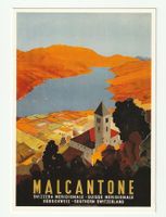 Vintage Malcantone Plakat: Region Lugano, Daniele Buzzi