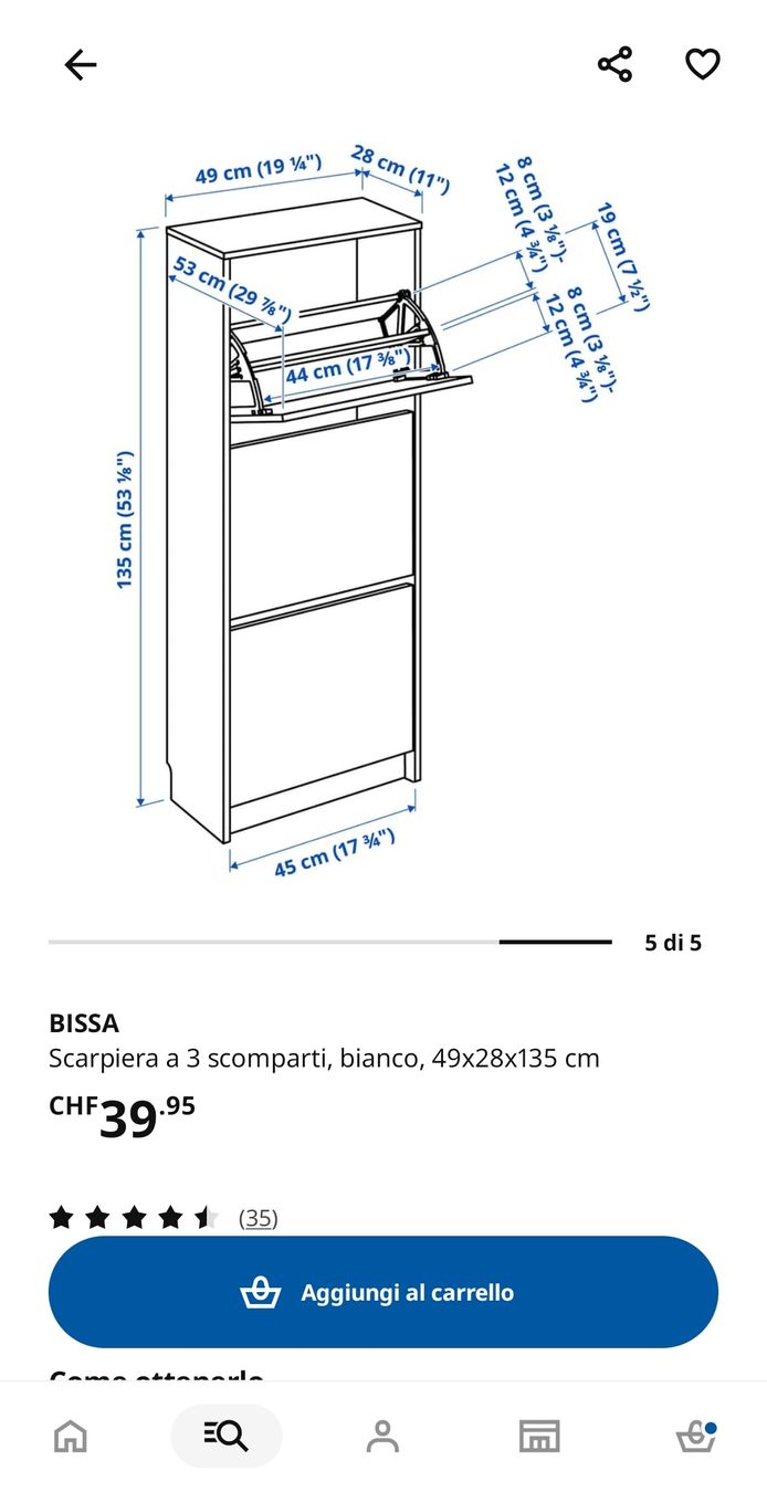 Scaffali: Scarpiera BISSA IKEA – Usato da Bellinzona venduto da Skiley99 3